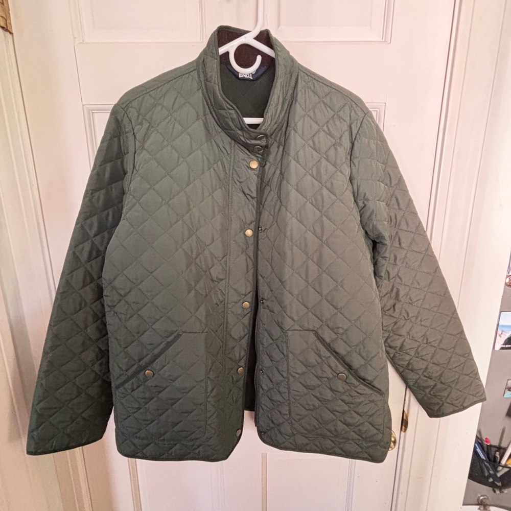 L.L. Bean Sage Green Quilted Puffer Jacket- worn a couple of times so like new